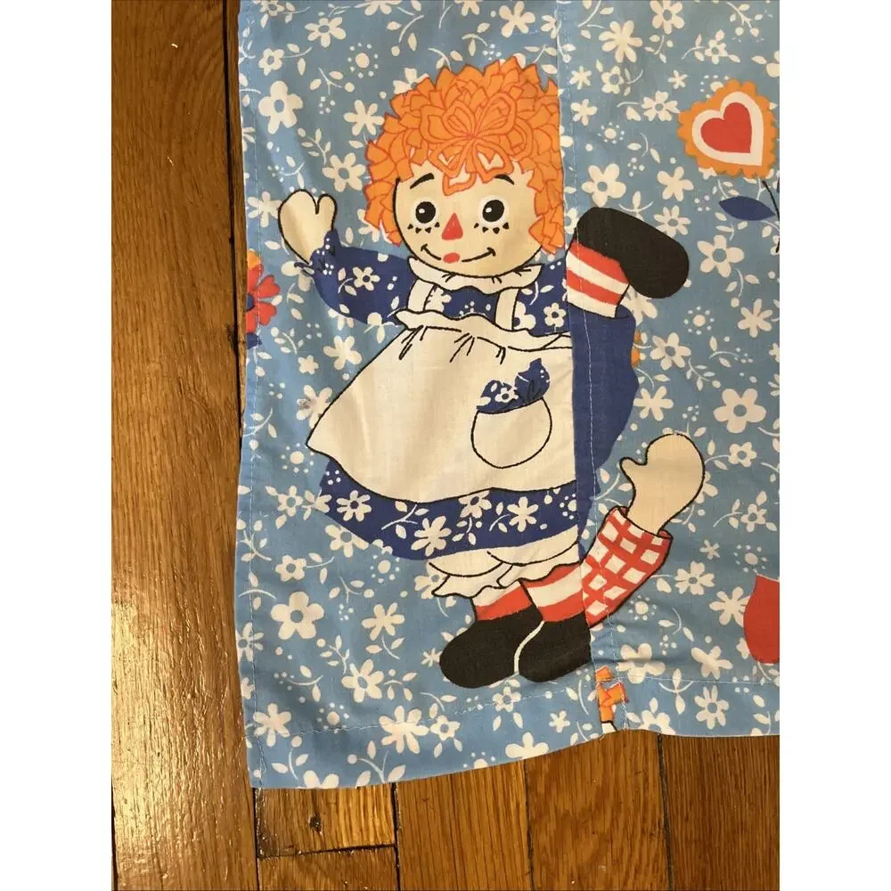 Vintage Sears Roebuck Raggedy Ann and Andy Twin Flat Percale Perma Prest Sheet